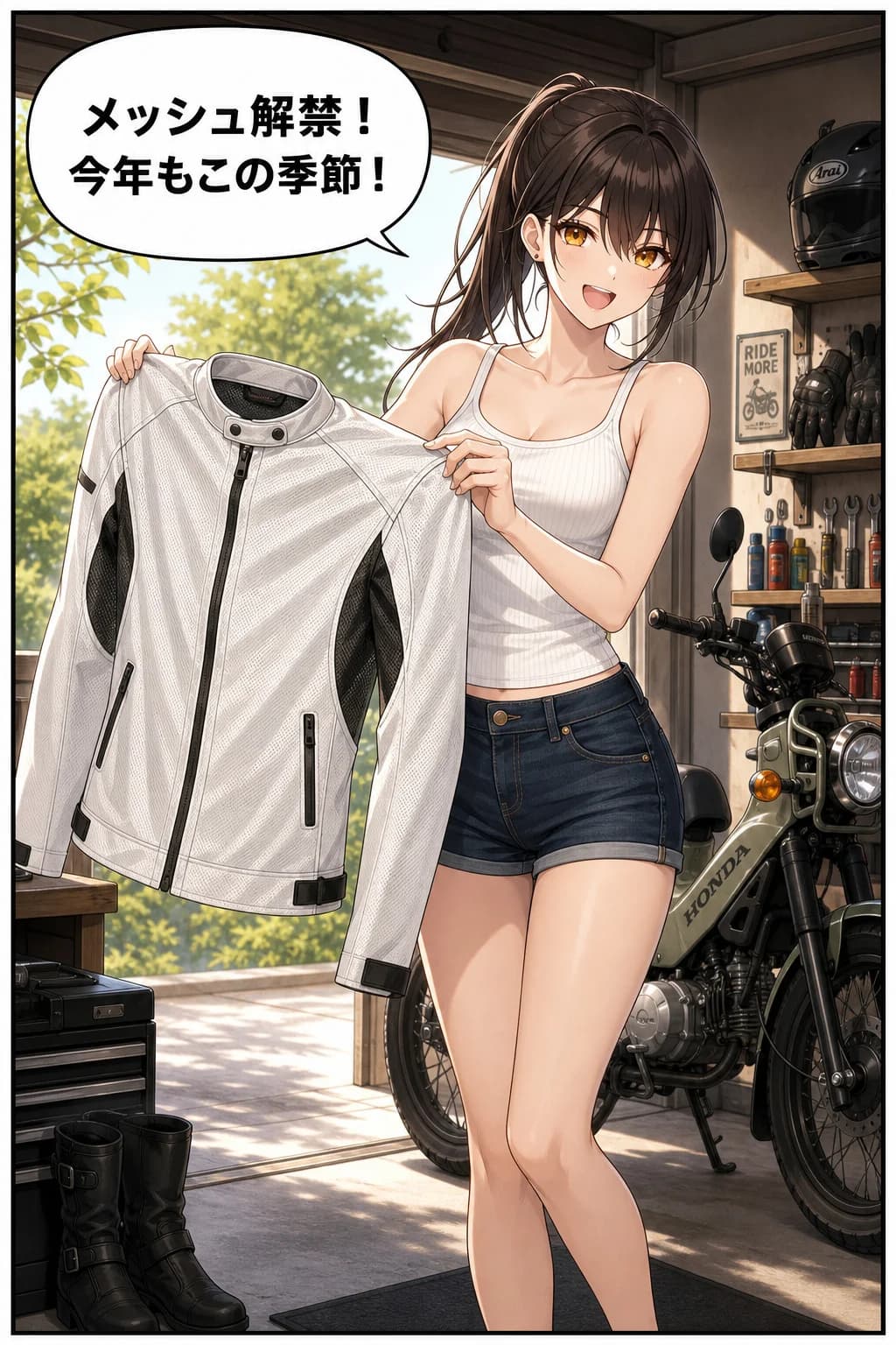 初夏のメッシュジャケット問題 — 1コマ目