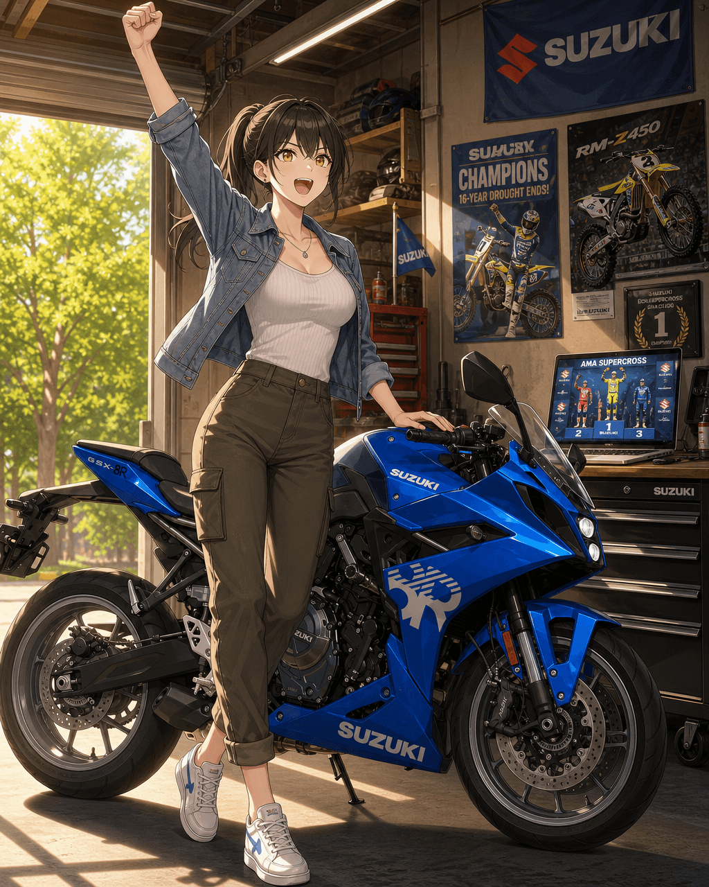 スズキRM-Z450が16年ぶりAMAチャンピオン!ハチオーナーがガレージで叫んだ話
