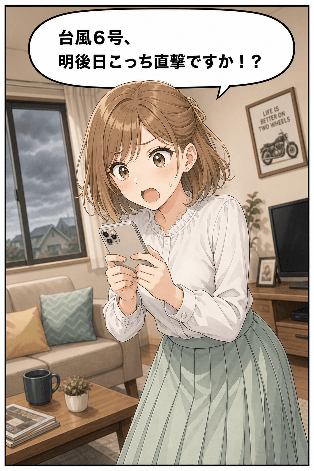 ミツキ先生の台風そなえ講座 — 1コマ目